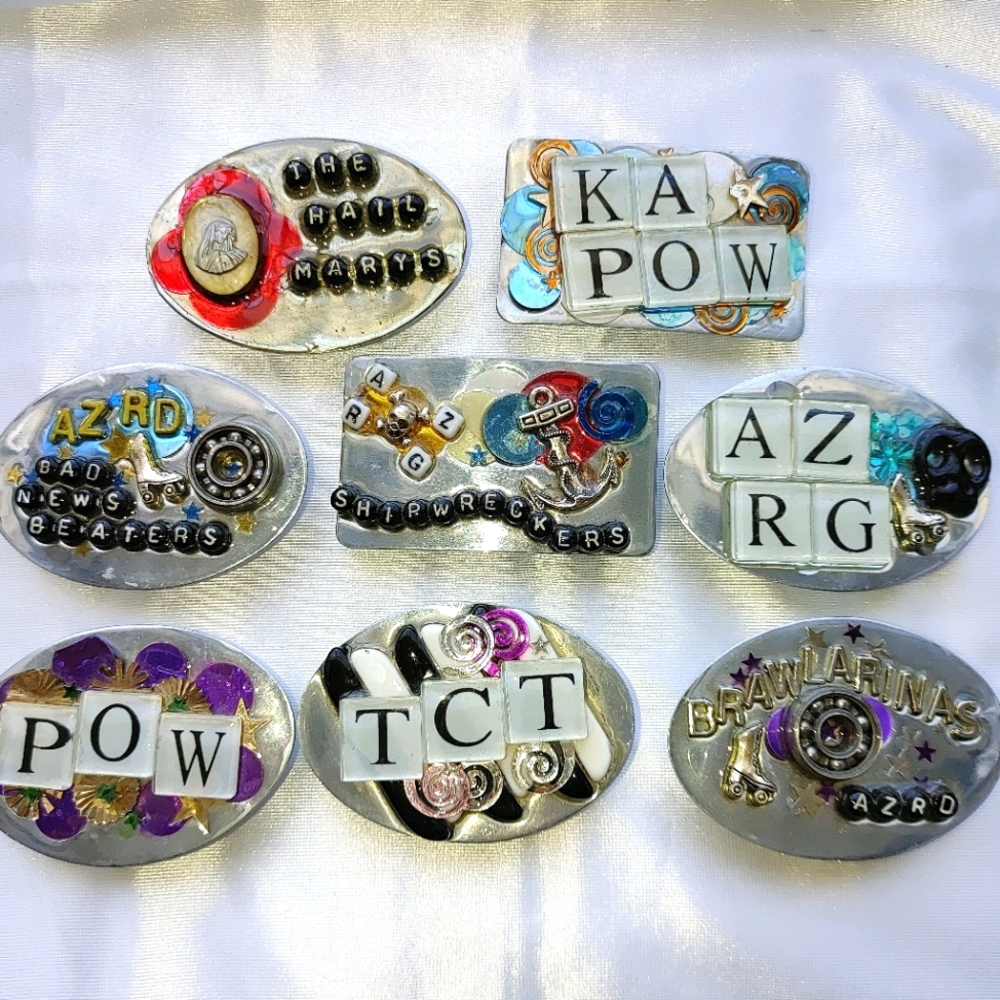 Roller derby team league customized belt buckles